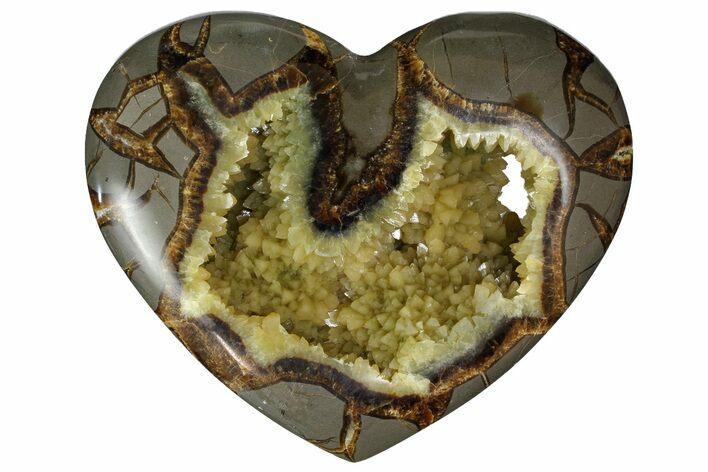 Polished Utah Septarian Heart - Beautiful Crystals #167863